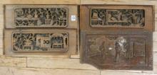 FOUR CHINESE TEMPLE CARVINGS