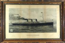 IMPRESSIVE ANTIQUE PRINT "NORTHERN STEAMSHIP"