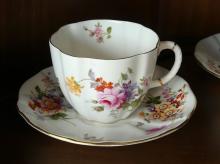 ROYAL CROWN DERBY "DERBY POSIES" CUPS AND SAUCERS