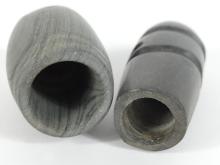 TWO STONE PIPE BOWLS MADE FROM SLATE