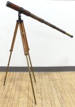 ANTIQUE TELESCOPE ON TRIPOD