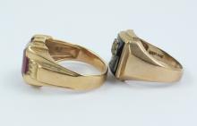 2 MEN'S GOLD RINGS