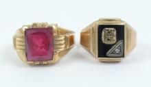 2 MEN'S GOLD RINGS