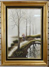 TWO FRAMED ASIAN SILK TAPESTRIES