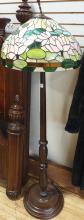 ANTIQUE MAHOGANY FLOOR LAMP