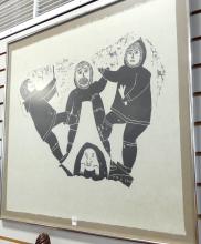 FRAMED INUIT STONE CUT PRINT