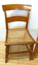 PAIR OF TIGER MAPLE SIDE CHAIRS