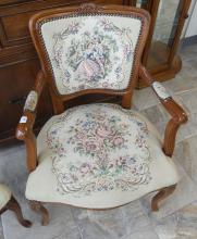 TWO TAPESTRY ARMCHAIRS