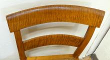 PAIR OF TIGER MAPLE SIDE CHAIRS