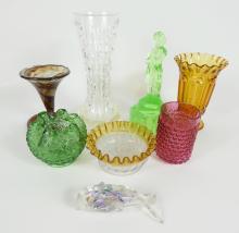 8 PIECES GLASS & CRYSTAL