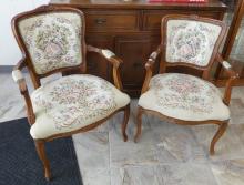TWO TAPESTRY ARMCHAIRS
