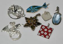 STERLING PENDANTS AND BROOCH