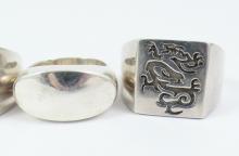 4 HEAVY STERLING RINGS
