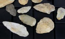 COLLECTION OF ELEVEN PREHISTORIC FLINT ARTIFACTS