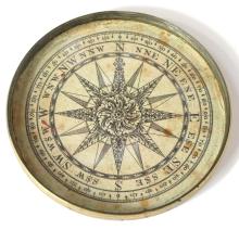 18TH CENTURY BRASS COMPASS/SUNDIAL