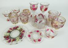 13 PIECES PATTERN GLASS