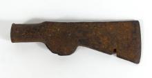 IRON PIPE TOMAHAWK MADE FROM AN EARLY ROOFING AXE