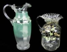 2 ANTIQUE GLASS PITCHERS