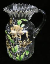 2 ANTIQUE GLASS PITCHERS