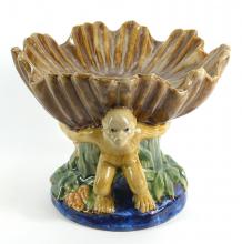 MAJOLICA PEDESTAL BOWL