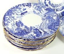 ROYAL CROWN DERBY "BLUE MIKADO" DINNER PLATES