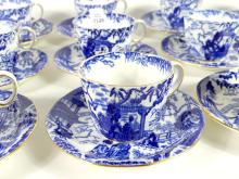 ROYAL CROWN DERBY "BLUE MIKADO" CUPS & SAUCERS