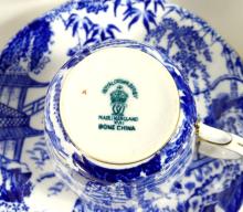 ROYAL CROWN DERBY "BLUE MIKADO" CUPS & SAUCERS