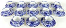 ROYAL CROWN DERBY "BLUE MIKADO" CUPS & SAUCERS