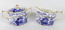 ROYAL CROWN DERBY "BLUE MIKADO" CREAMS & SUGARS