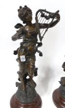 PAIR OF LOUIS AND FRANCOIS MOREAU SPELTER SCULPTURES