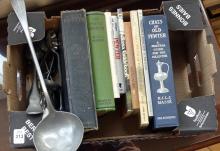 PEWTER CUTLERY AND BOOKS