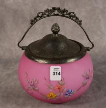 SATIN GLASS BISCUIT BARREL