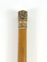 ANTIQUE WALKING STICK WITH GOLD HANDLE