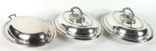 THREE SILVERPLATED DISHES