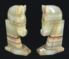 PAIR MEXICAN ONYX BOOKENDS