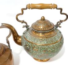 TWO COPPER KETTLES