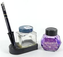 WATERMAN FOUNTAIN PEN & INKWELL