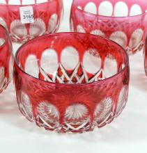 SET 6 BOHEMIAN CRYSTAL BOWLS