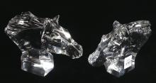 PAIR BACCARAT CRYSTAL BOOKENDS