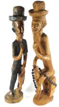 TWO WOOD CARVINGS