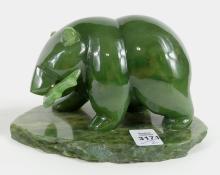 TWO BEAR CARVINGS INCLUDING JADE