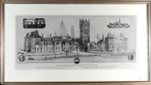 HISTORIC PRINT OF THE CANADIAN PARLIAMENT BUILDINGS