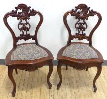 PAIR OF IMPORTED SIDE CHAIRS