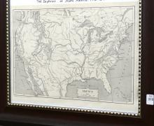 TWO-SECTION NORTH AMERICAN MAP UNDER FRAME