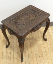 CARVED MAHOGANY TABLE