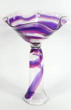 TALL ART GLASS COMPORT