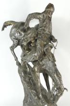 LARGE REMINGTON BRONZE SCULPTURE