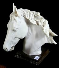 3 MOLDED HORSE SCULPTURES