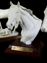 3 MOLDED HORSE SCULPTURES