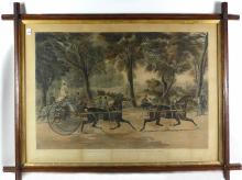 ANTIQUE HAND-COLOURED AQUATINT